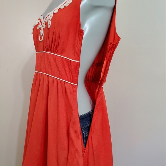Anthropologie x Floreat Red with Purple A Line Dress Size 8 - Picture 10 of 15